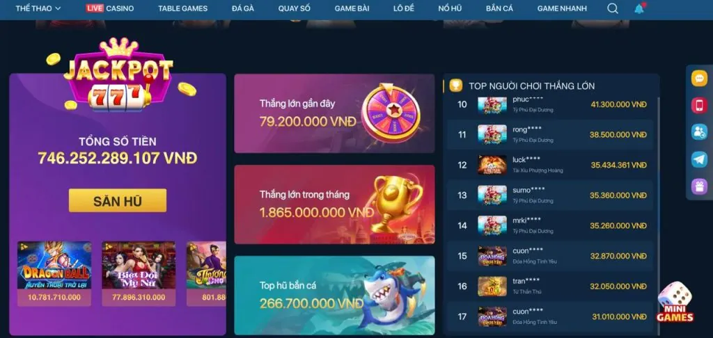 Game bài đổi thưởng tại sảnh bài thomo